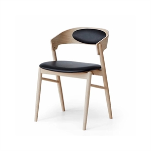 FINDAHL - SPRINGER SPISEBORDSSTOL - POLSTRET RYG - MASSIV EG - SORT SYDNEY LÆDER